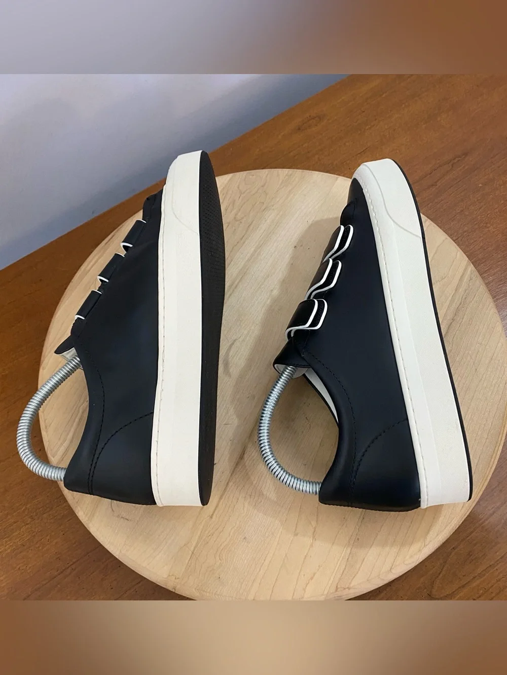 The Row Dean Sneaker Low Top Strap Black Leather White Women’s EU 38 US 8 Casual - Picture 6 of 16